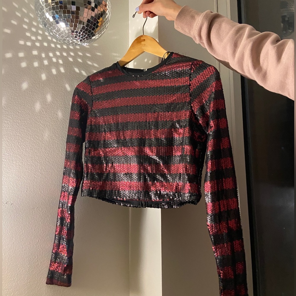Sequined Crop Top